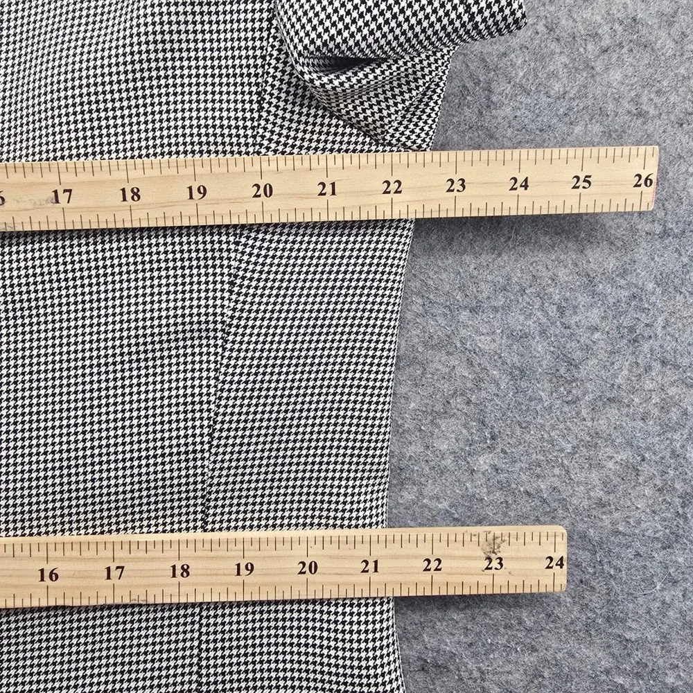 Canali Blazer Men 44R Black White Silk Wool Blend Houndstooth Sport Coat Italy